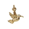 Gullfarget anheng / charm fugl 13,7×14,8 mm