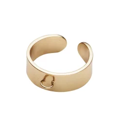 Gullfarget ringskrog Ø20 mm med feste for charms, 1 stk.