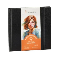Hahnemühle akvarellblokk Deckle Edge, 100 % bomull, 30 ark, 14×14 cm, 250 g/m²