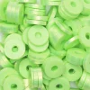Heishi-perler i rør – gullglinsende grønne heishis, Ø6 mm