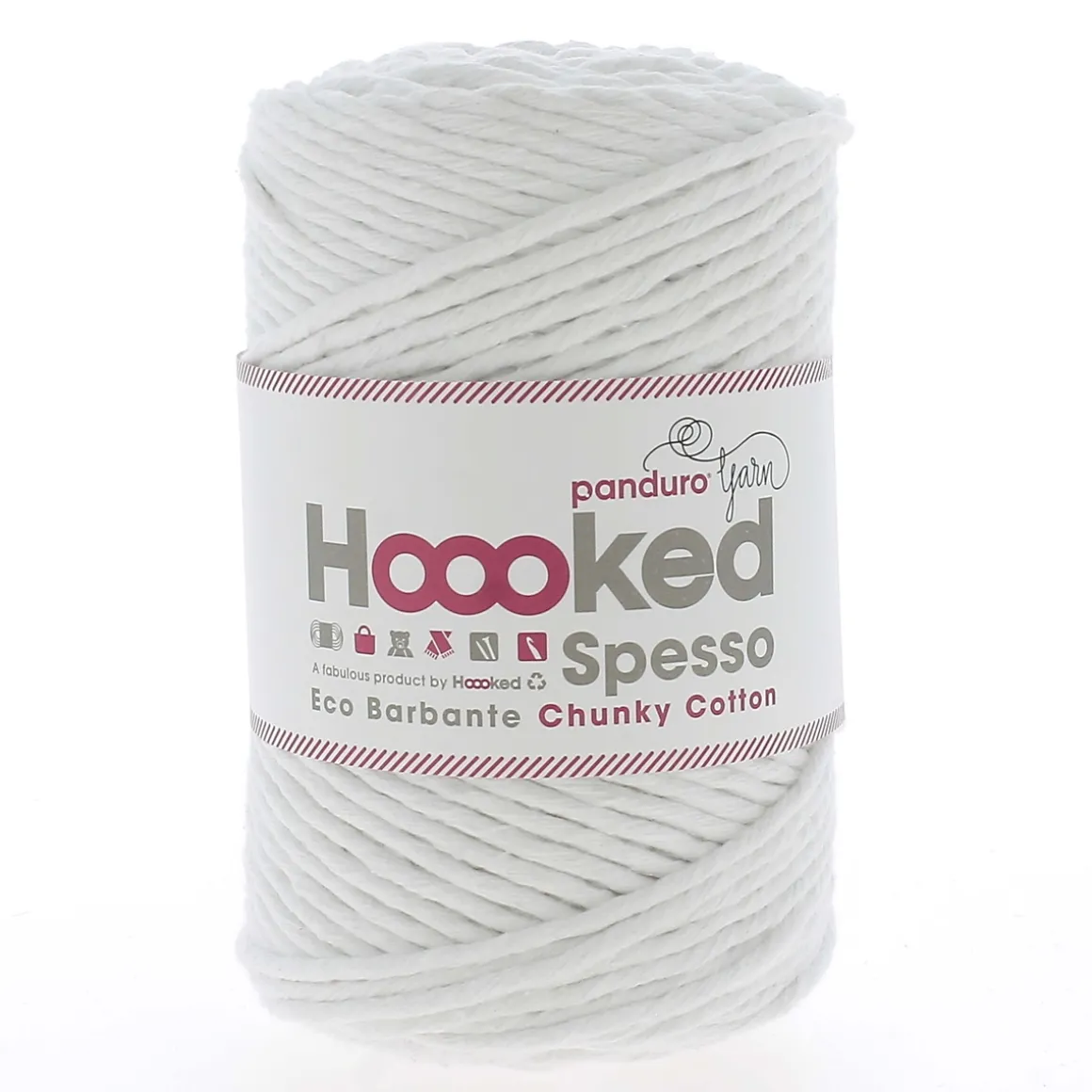 Hoooked Spesso Eco Barbante Chunky Cotton by Panduro Yarn – 500 g hvit, Lotus S200