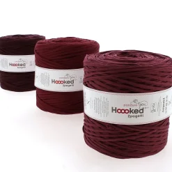 Hoooked Zpagetti Medium trikotgarn 900 g vinrød – Bordeaux shades, pris per stykk