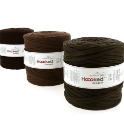 Hoooked Zpagetti Medium trikotgarn 900 g brun – Brown shades, pris per stykk