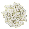 Iron-On bokstaver, hvite med gullglitter, 40 stk. A–Z, lengde 6 cm