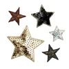 Iron-on Stjerner metallic 5stk
