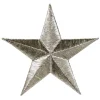 Iron-on stjerne, sølvfarget 7x7 cm