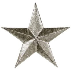 Iron-on stjerne, sølvfarget 7x7 cm