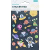 Klistremerkeblokk Alien – 2×10 design, totalt 20 ark med klistremerker fra verdensrommet! 10×18 cm