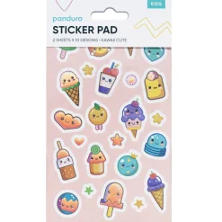 Klistremerkeblokk Kawaii – 2×10 design, totalt 20 ark med supersøte kawaii klistremerker! 10×18 cm