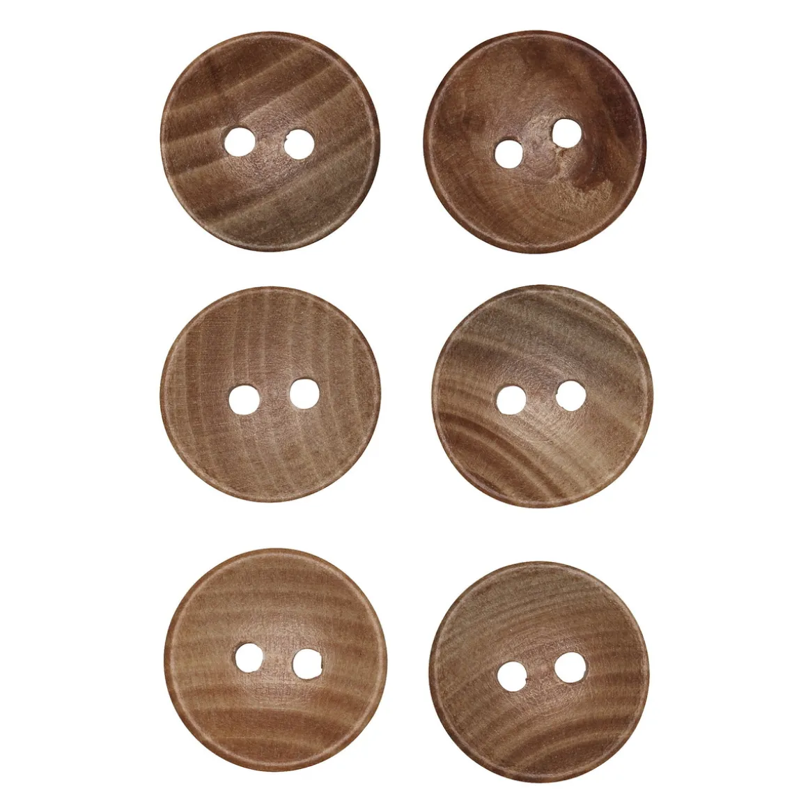 Knapper av tre, 6 stk. Ø15 mm