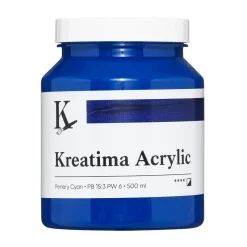 Kreatima Acrylic akrylmaling 500 ml – Primary Cyan PB 15:3 PW 6