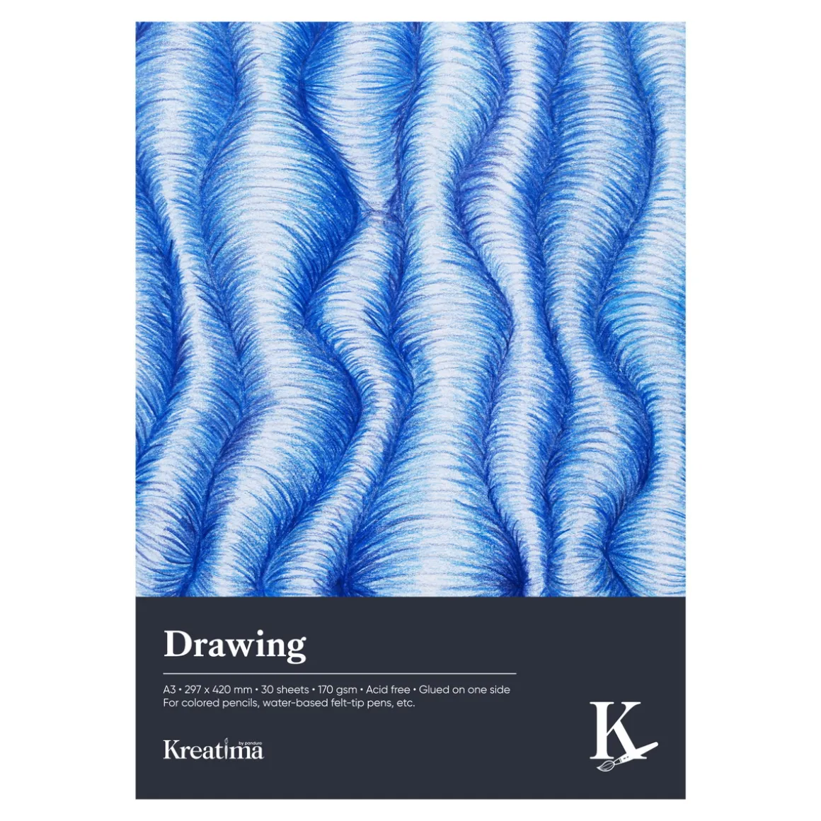 Kreatima Drawing tegneblokk A3 (297×420 mm), 30 ark, 170 g/m²