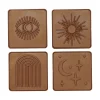 4 leirestempler til keramikkleire og lufttørkende leire, 4 ulike motiver på 6×6 cm