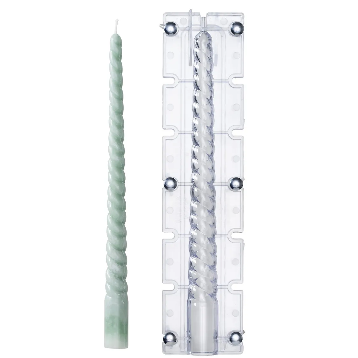 Lysform for å støpe snurrede lys – lengde 29 cm