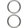 Motringer O-ringer av metall, sølvfargede, Ø4 cm. 2 stk.