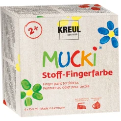 Mucki fingermaling for stoff og tekstiler, 5-pakning