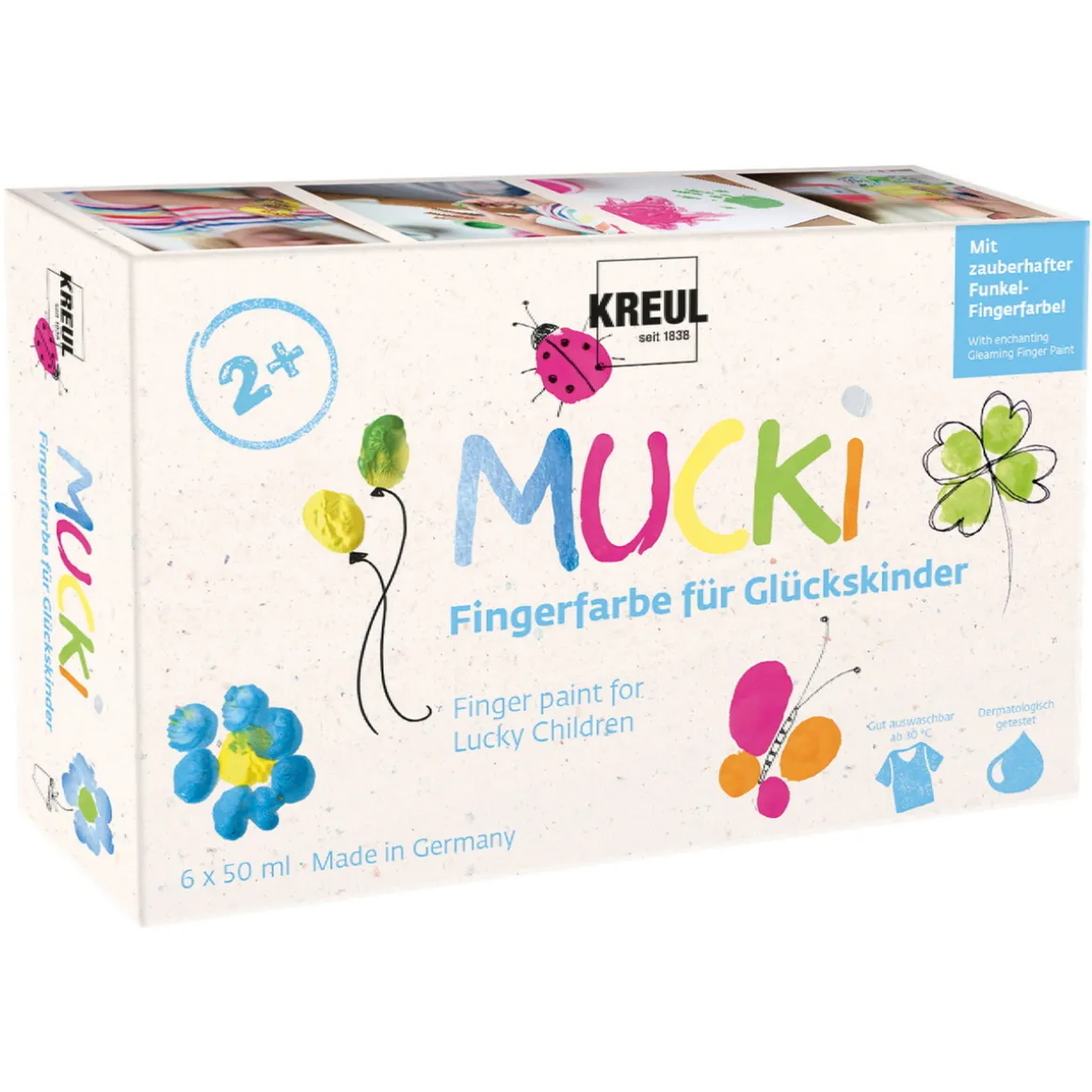 Mucki fingermaling Lykkebarn, 6-pakning