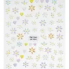 Negleklistremerker pastellfargede hjerter og små blomster. 1 ark nail stickers på 8,5×10 cm