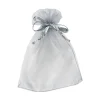 Organzaposer gaveposer av organza 10-pakning, transparent sølv 9×11,5 cm