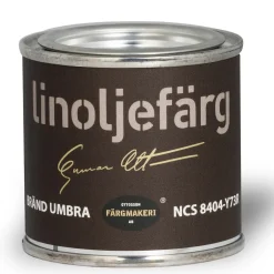 Ottossons Färgmakeri linoljemaling 100 ml, Brent Umbra 8404–Y73R