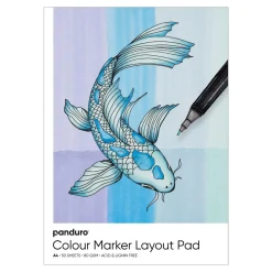 Panduro colour marker block A4 (210×297 mm), vekt 80 gram, 50 ark – perfekt til å lage skisser med markers og tusjpenner