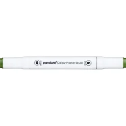 Panduro Colour Marker Brush, penselspiss og skråskjært spiss – Forest green 50
