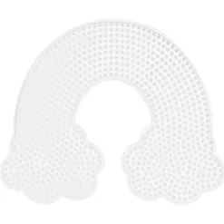 Perleplate Midi regnbue med sky, 20×16,5 cm – til våre rørperler med diameter 5 mm