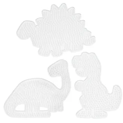 Perleplater Midi 3-pakning – 3 forskjellige dinosaurer – til våre rørperler med diameter 5 mm