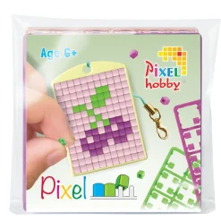 Pikselhobby Minikit kirsebær – med nøkkelring 30×40 mm og 3×144 piksler