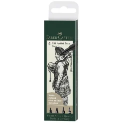 PITT artist pen set 4-pack – black