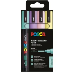 Posca PC-5M 4-pakning Soft Pastel (1,8–2,5 mm)