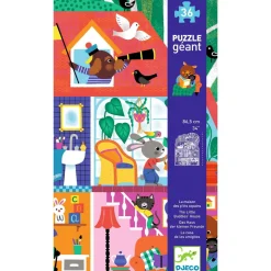 Puslespill Little Buddies House, stort barnepuslespill med 36 store biter, 65×86 cm