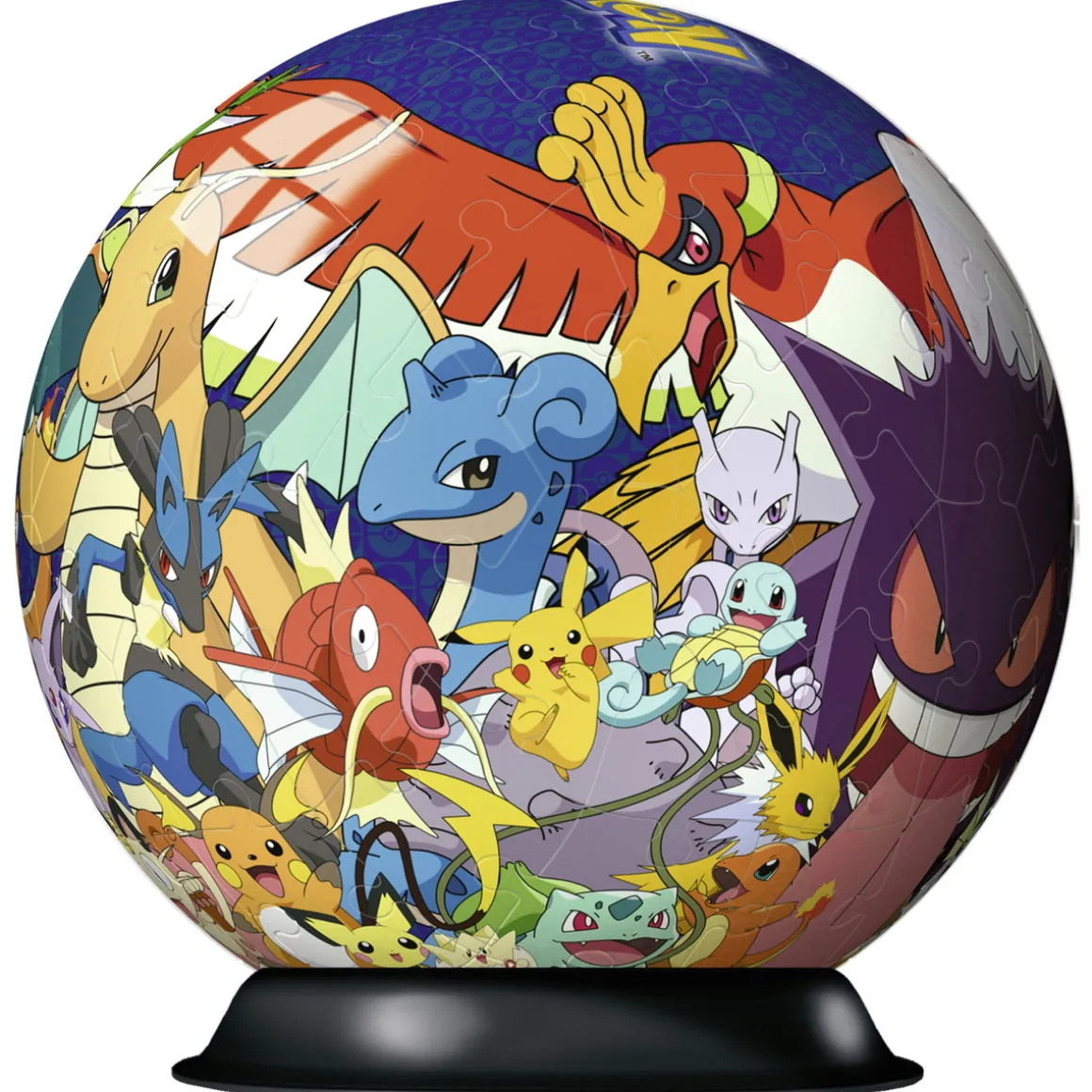 Puslespill Pokémon 3D pusleball, et helt rundt puslespill som blir 12,9 cm i diameter