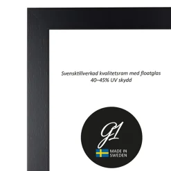 Ramme 4E sort flatlist 50x50cm