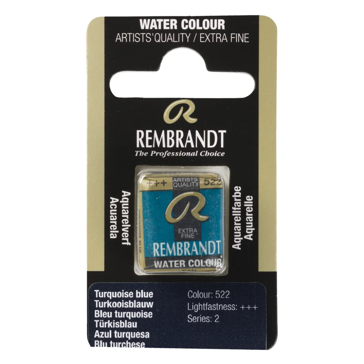 Rembrandt akvarellmaling halvkopp – Turquoise Blue 522
