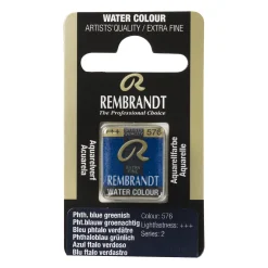 Rembrandt akvarellmaling halvkopp – Phthalo Blue Greenish 576