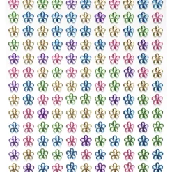 Rhinestone stickers blomster pastell – 286 pastellfargede blomster. Ø8 mm