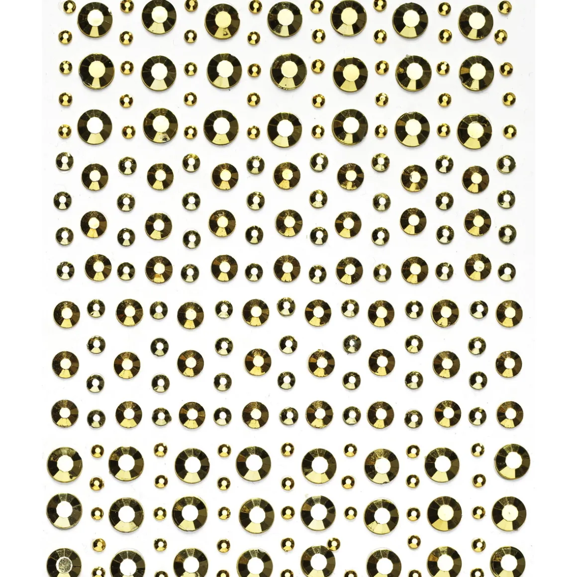 Rhinestone stickers messing metallic – 450 edderkoppformede perleklistremerker. Ø3, 4, 5, 7 mm