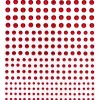 Rhinestone stickers rød – til sammen 496 røde perleklistremerker. Ø3, 4, 5, 6 mm