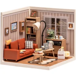 Rolife DIY Super Creator Cozy Living Lounge miniatyrdiorama – DW007, 163×163×152 mm