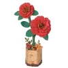 Rolife DIY Wooden Flower 3D-puslespill treblomst TW031 Red Camellia 115×65×205 mm