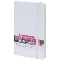 Royal Talens Art Creation Sketch skissebok 12×12 cm, rødt omslag – 140 g/m², 80 ark