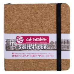 Royal Talens Art Creation Sketch skissebok 12x12 cm, korkomslag – 140 g/m², 80 ark