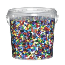 Rørperler Midi 10 000 stk – perlebøtte med klassiske basisfarger, Ø5 mm