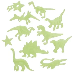 Selvlysende glow in the dark-figurer, 25 stk. Dinosaurer + 24 limputer