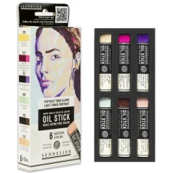Sennelier Oil Stick Mini Light Tones Portrait, 6-pakning oljekritt à 12 ml