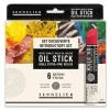 Sennelier Startset Oil Sticks – 6 store kritt av oljemaling à 13 cm, Ø20 mm
