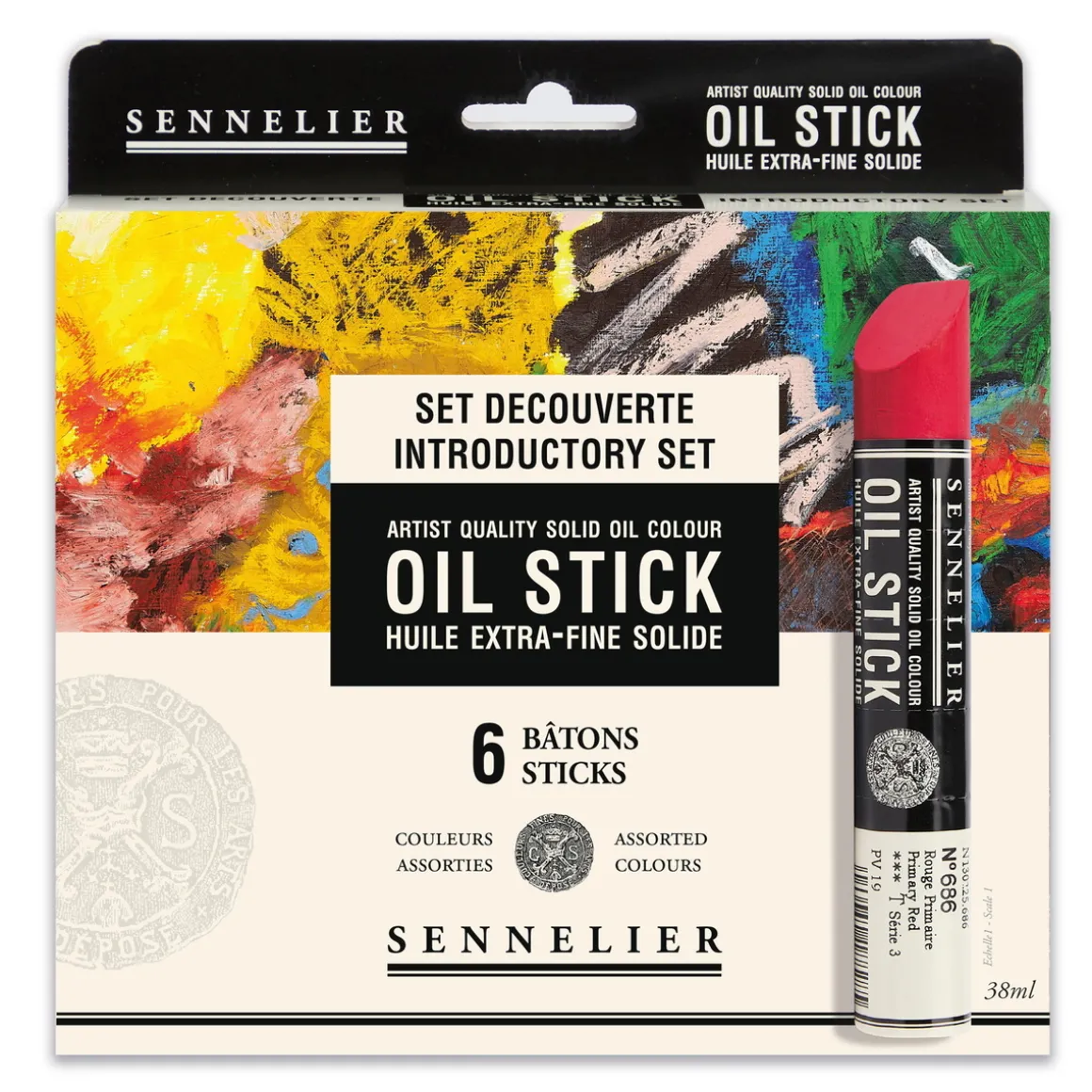 Sennelier Startset Oil Sticks – 6 store kritt av oljemaling à 13 cm, Ø20 mm