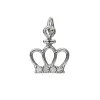 Sølvfarget anheng / charm prinsessekrone med strass 12,3×15 mm