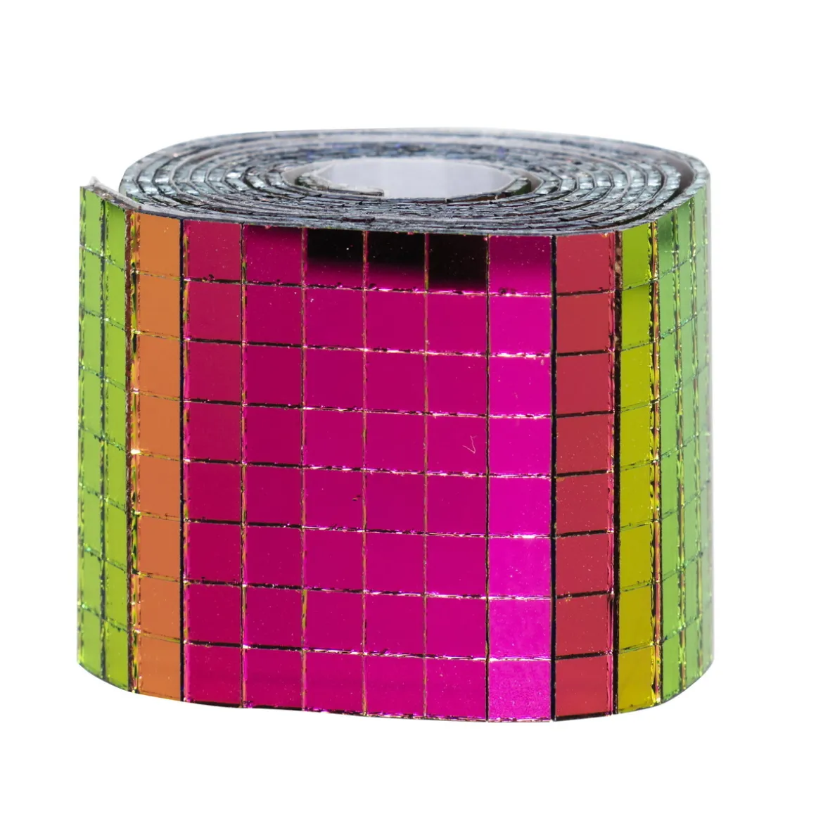 Speilmosaikk av flerfarget glass på rull, selvklebende, 800 stk. 5×5 mm ruter